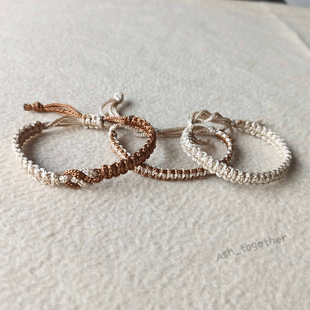 Bracelets Braided cord (Brown\beige)