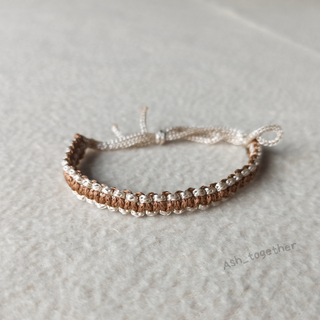 Bracelets Braided cord (Brown\beige)