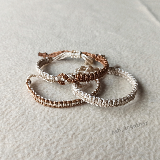 Bracelets Braided cord (Brown\beige)