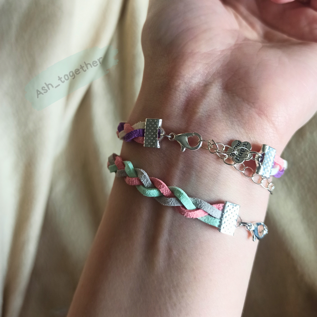 Bracelets Braid (faux suede, different colors)