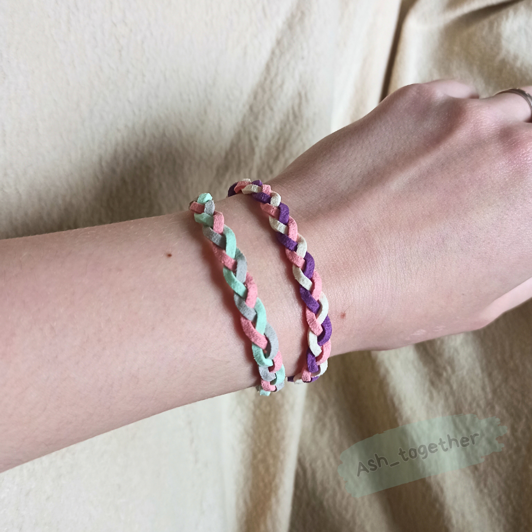 Bracelets Braid (faux suede, different colors)