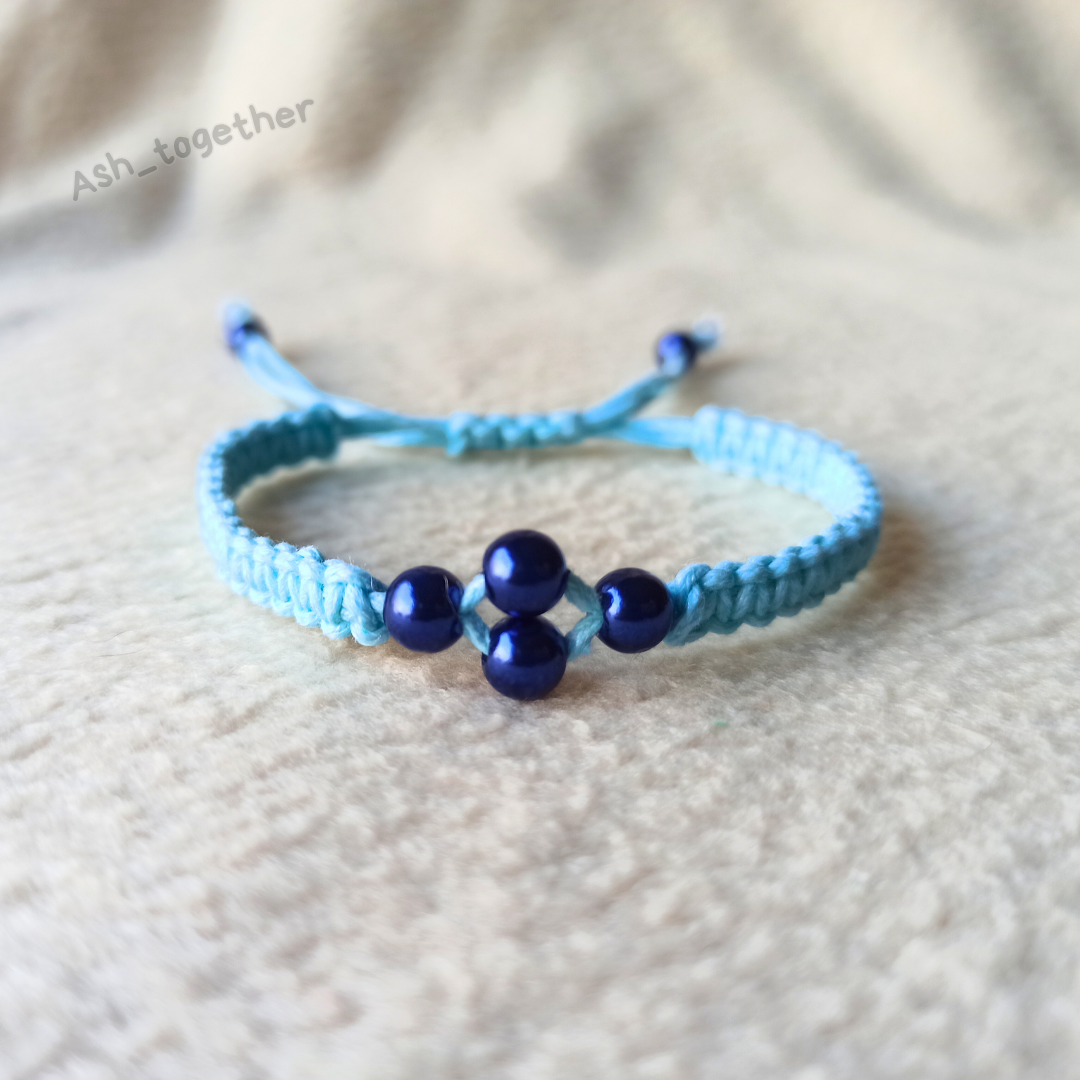 Bracelet Waxed cotton with beads (different variants)