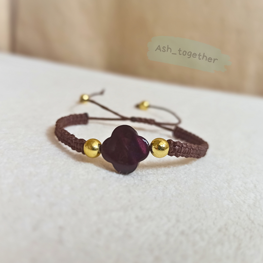 Bracelet Waxed cotton brown (two variants)