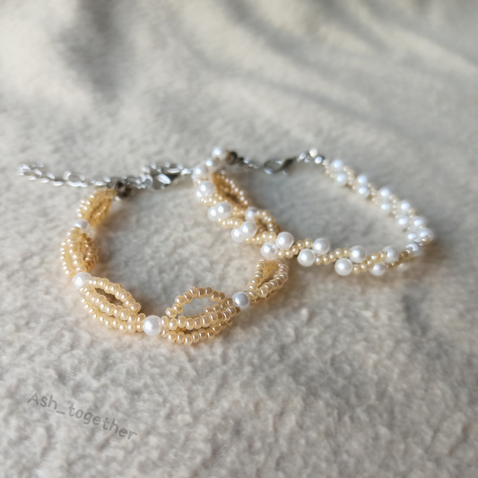 Bracelet Seed beads (beige)