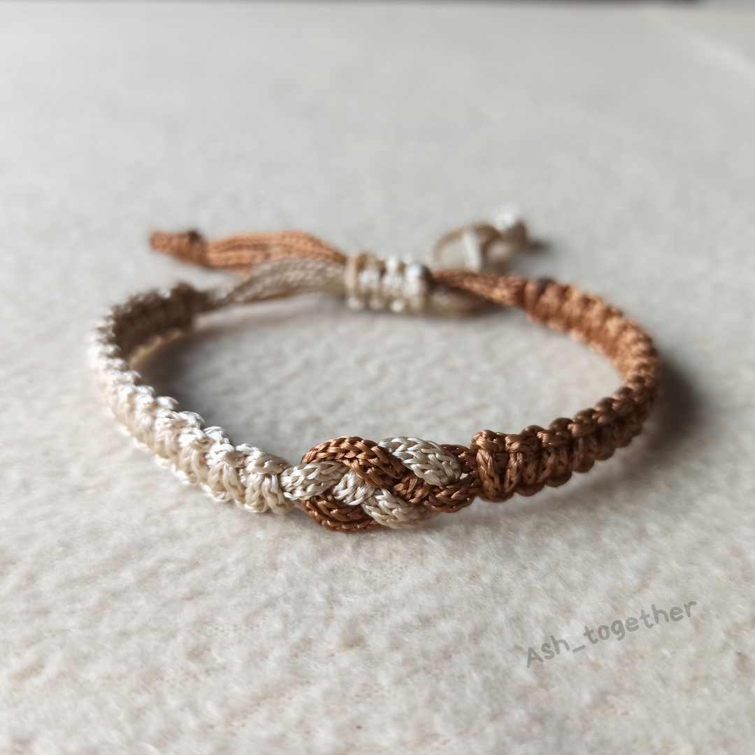 Bracelets Braided cord (Brown\beige)