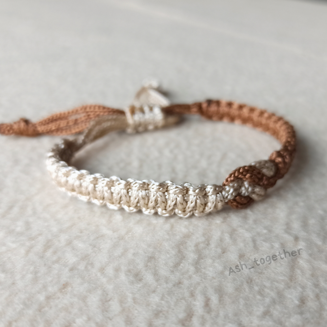 Bracelets Braided cord (Brown\beige)