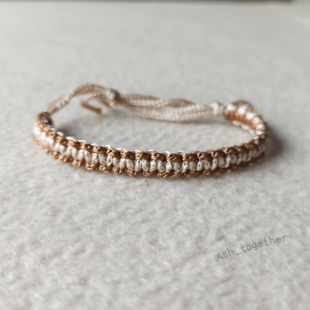 Bracelets Braided cord (Brown\beige)