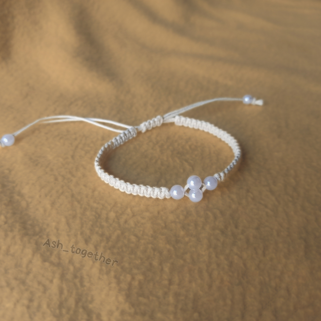 Bracelet Waxed cotton with beads (different variants)