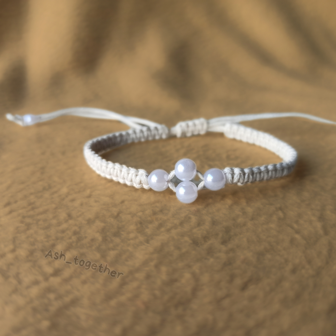 Bracelet Waxed cotton with beads (different variants)