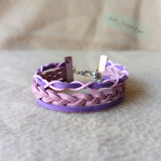 Bracelet Faux suede Purple&Lilac (two variants)