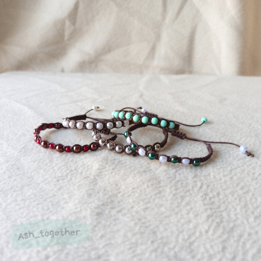 Bracelet Waxed cord brown (different beads options)